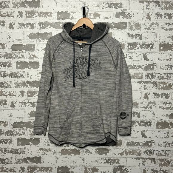 Harley Davidson Y2K Zip Up Hoodie Black Jack Harley Medium Women's - Picture 1 of 8